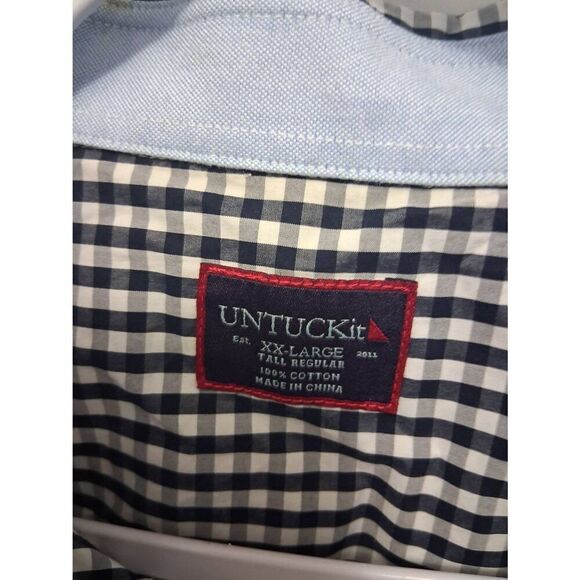 UNTRUCKIT Nwot  long Sleeve Button down  Gingham Checked Black/White   Sz XXL - Picture 6 of 6